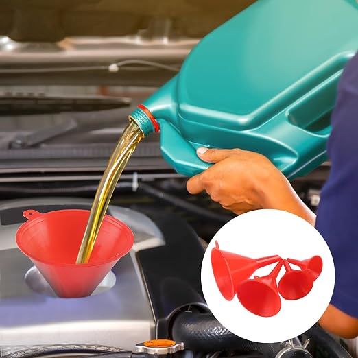 10 Pcs Automotive Funnels Set, Wide Mouth Fuel Funnels, Plastic Long Neck Oil - Image 6