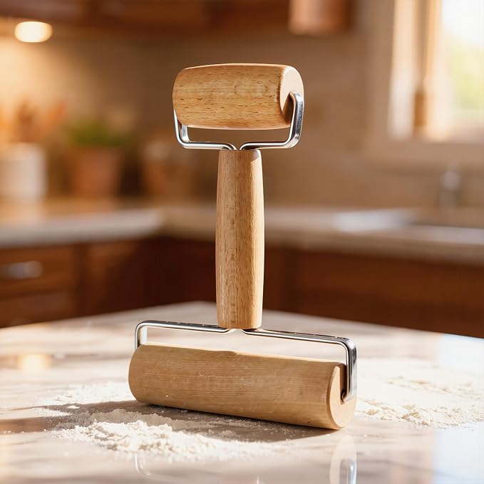Pizza Rolling Pin Small Rolling Pin Wooden Dough Roller Non Stick Pizza Dough - Image 5