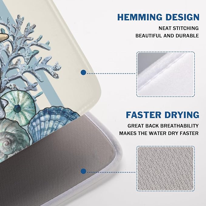 Nautical Coastal Dish Drying Mat - Image 4