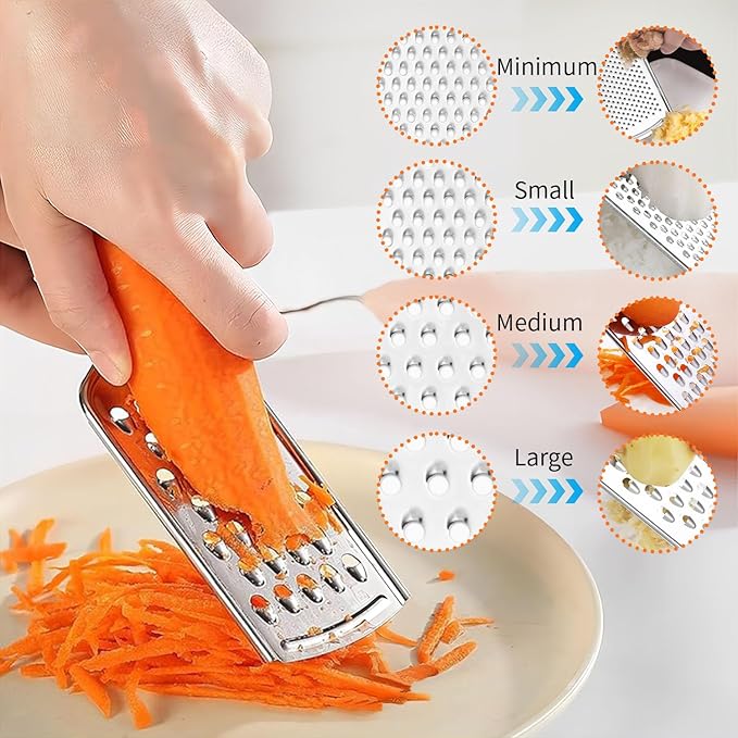 4 PCS Cheese Grater, Stainless Steel Cheese Shredder, Lemon Vegetable Slicer - Image 4