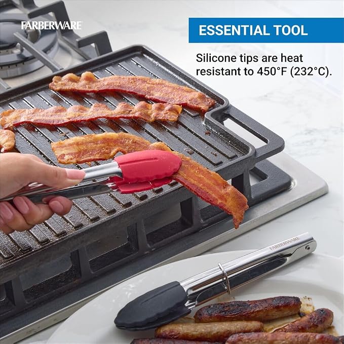 Farberware Classic S2 Mini Tongs Set of 2, 7-Inch Stainless Steel Kitchen Tongs - Image 3