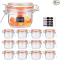 Small Glass Jars With Airtight Lids, Glass Spice Jar 5 oz, Maosn Jars With Leak by Encheng