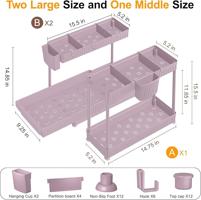Sevenblue 3 Pack Multi-Purpose Under Sink Organizers and Storage, 2026 L-Shaped - Image 6