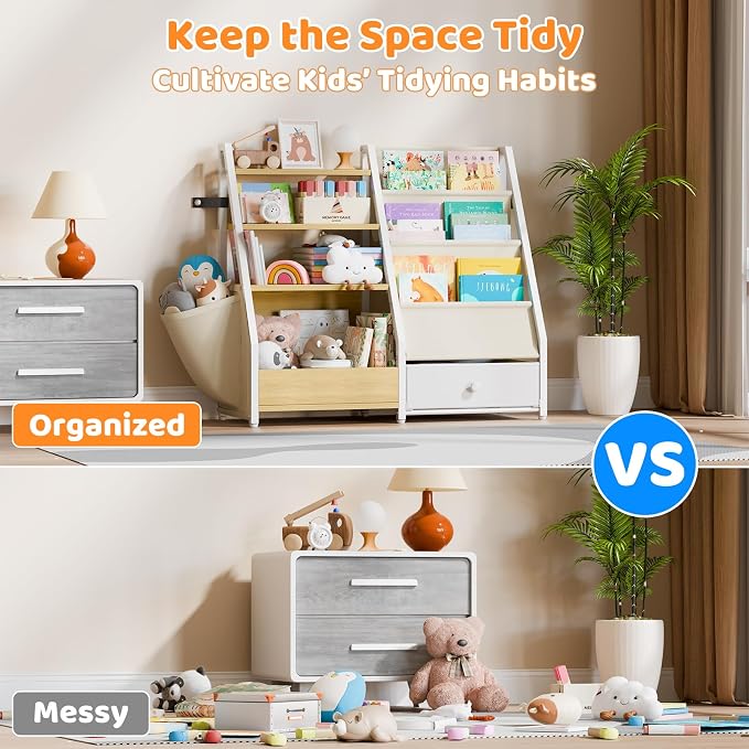 HAVLOTII Kids Bookshelf and Toy Storage - Image 7
