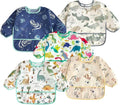 PandaEar 5 Pack Baby Long Sleeve Bibs| Waterproof Full Sleeve Bib by PandaEar