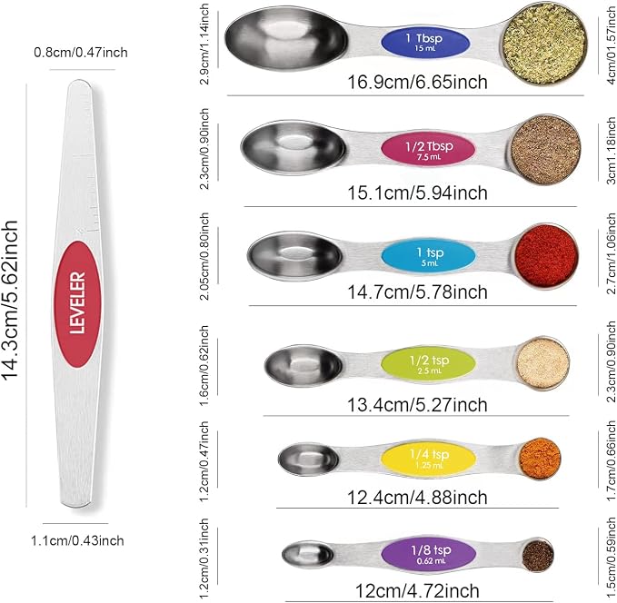 Multicolor Magnetic Measuring Spoons Set - Image 2