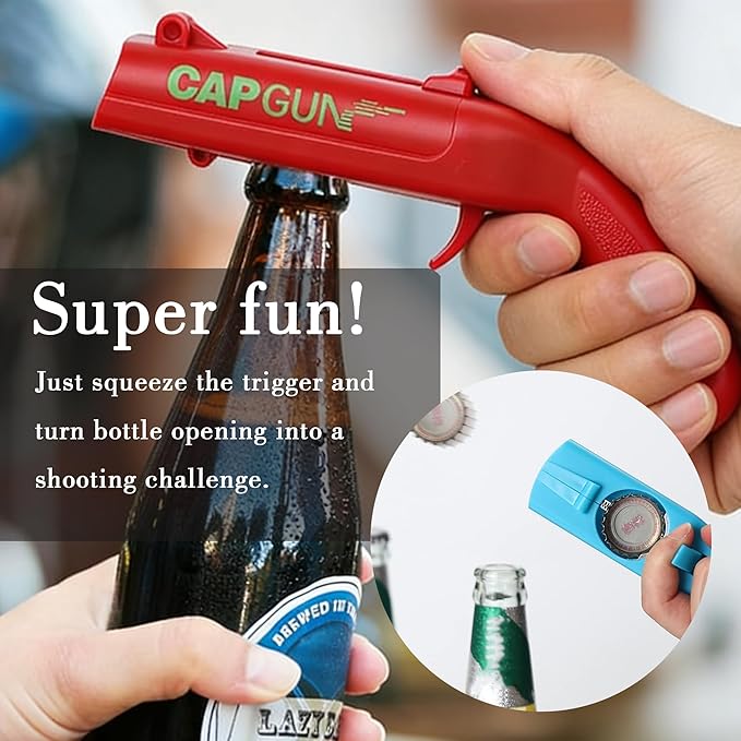 Bottle Opener with Cap Launcher – Funny Shooting Gun - Image 3