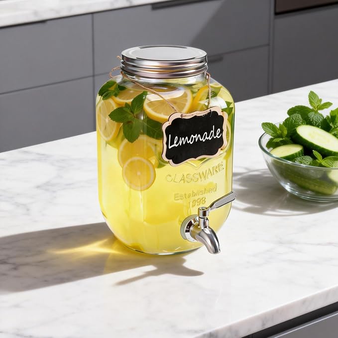 1 Gallon Glass Drink Dispensers - Image 6