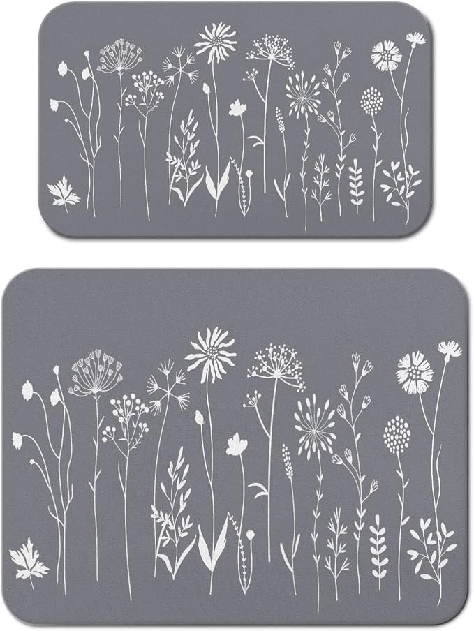 Dish Drying Mat for Kitchen Counter 2 Pack by Unknown