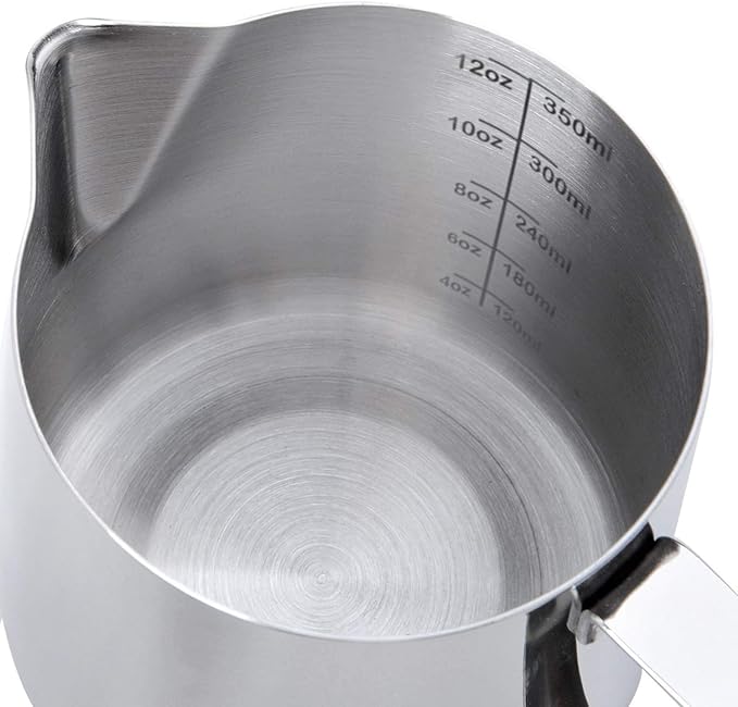 Milk Frothing Pitcher Cup, 12oz/350ML Milk Frother Cup Stainless Steel Steaming - Image 7