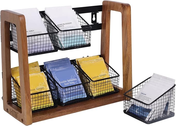HTB 2 Tier Tea Organizer for Tea Bags, Tea Bag Holder by HTB