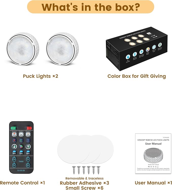 LED Puck Lights with Remote Control & Timer, Battery Operated Under Cabinet - Image 5