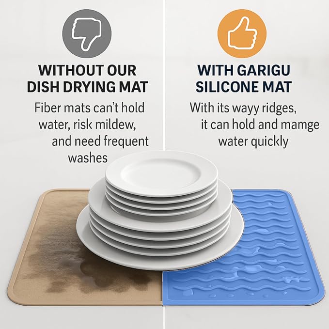 Silicone Drying Mat 16 × 12 – Royal Blue Non-Slip Sink Mat - Image 9