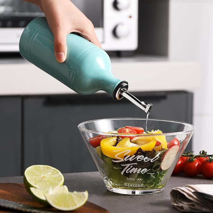 Sweejar Ceramic Olive Oil Dispenser Bottle, Opaque Oil Cruet Protects to Reduce - Image 4