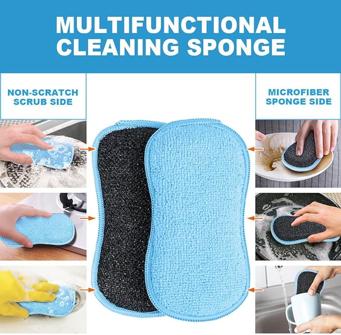 HOMEXCEL 12 Pack Multi-Purpose Scrub Sponges Kitchen, Dish Sponge, Non-Scratch - Image 3