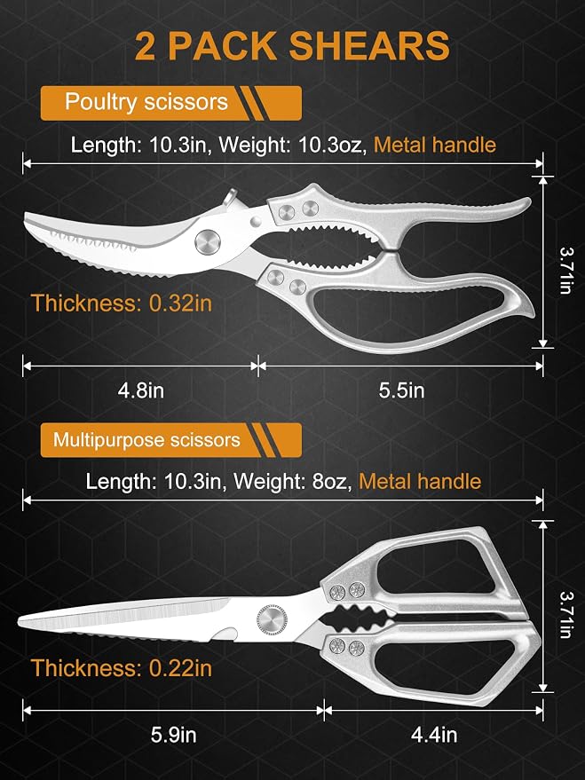 2 Pack Kitchen Shears, Heavy Duty Poultry Shears - Image 5