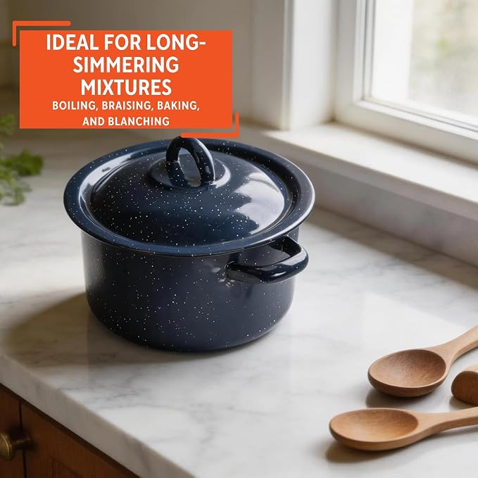 IMUSA USA C20666-1062810W Speckled Enamel Stock Pot - Image 7