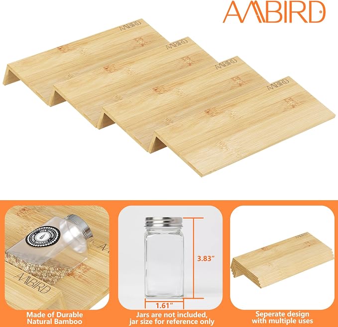 AMBIRD Bamboo Spice Drawer Organizer - Image 5