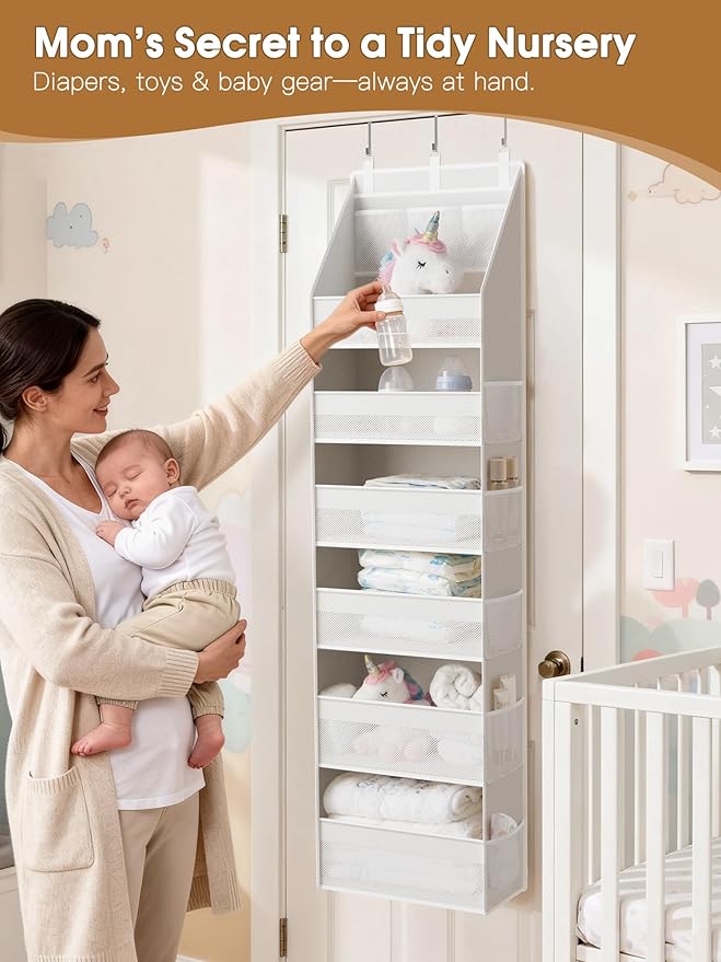 Criusia 2 Pack Over the Door Organizer, Heavy-Duty 6-Shelf Hanging Storage - Image 4