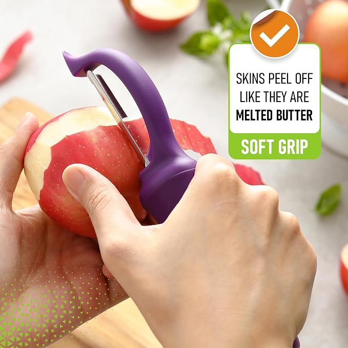 Spring Chef Professional Purple Swivel Vegetable Peeler - Image 4