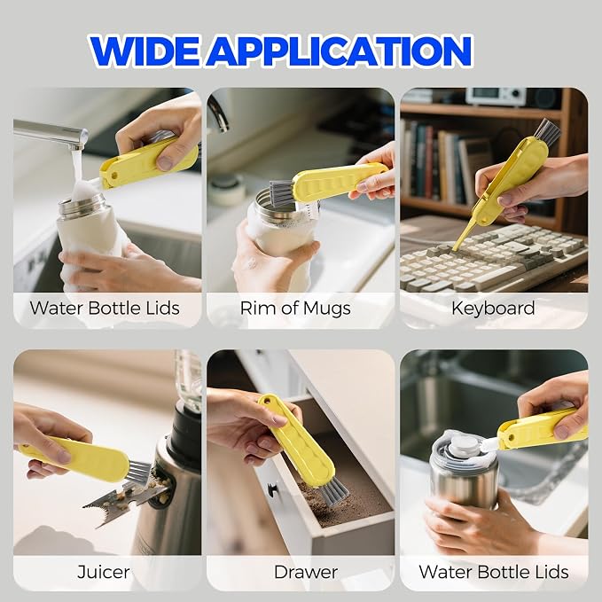 6 Pack Holikme 4 in 1 Cup Lid Cleaning Brush Set - Image 6