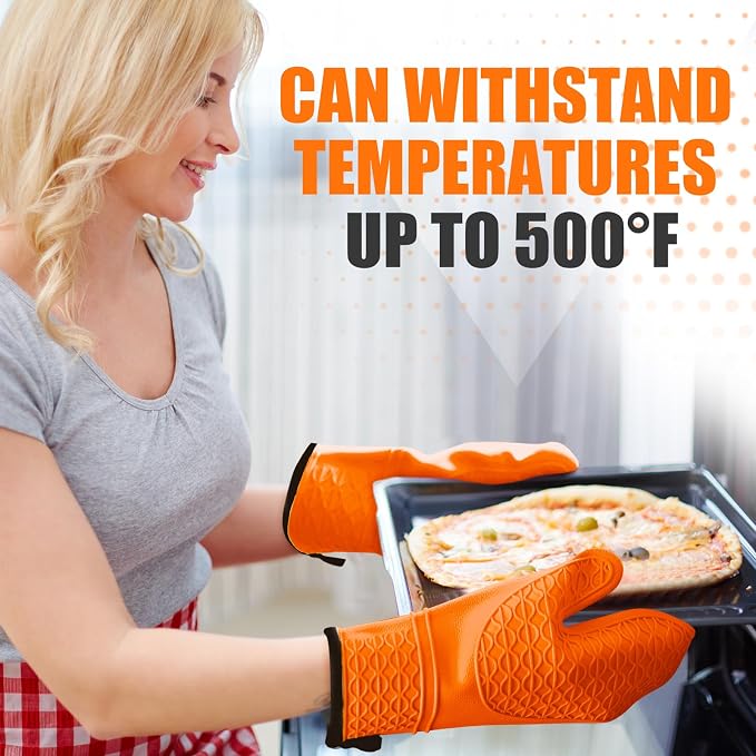 Silicone Oven Mitts, Heat Resistant 2PCS Oven Mitts - Image 7
