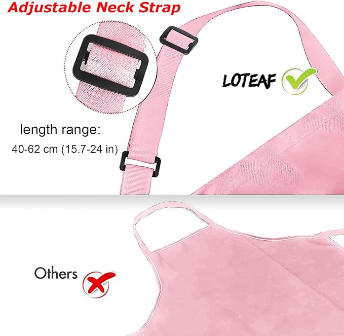 4 Packs Chef Apron with 2 Pockets, Waterproof Adjustable Apron - Image 4