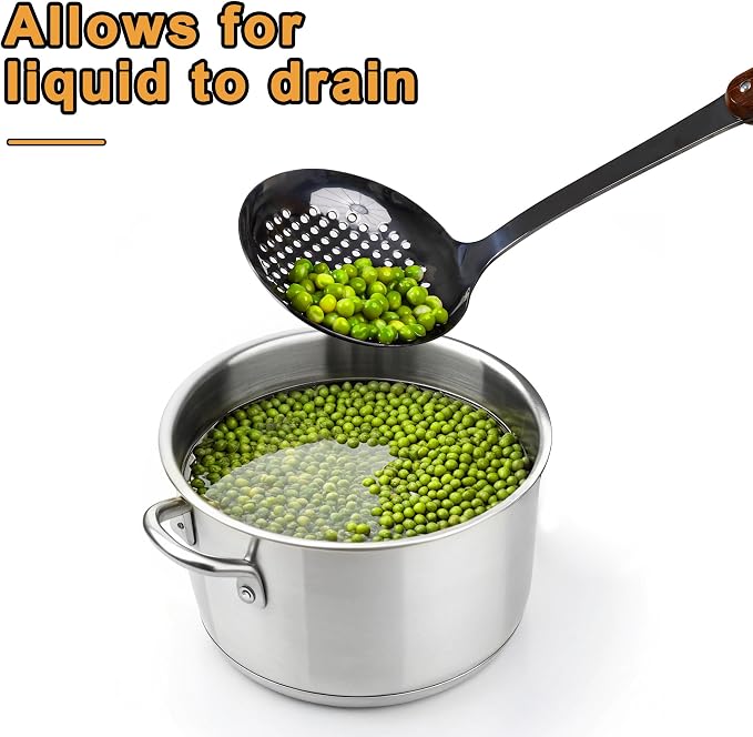 FJNATINH Stainless Steel Wok Spatula, Skimmer Ladle Tool Set, Mirror Polished - Image 7