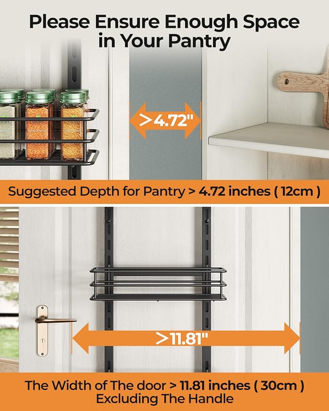 6-Tier Over the Door Pantry Organizer, Cabinet Door Organizer, Kitchen Pantry - Image 2