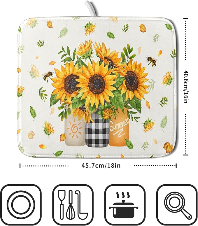 Giwawa Sunflower Vases Dish Drying Mat - Image 2