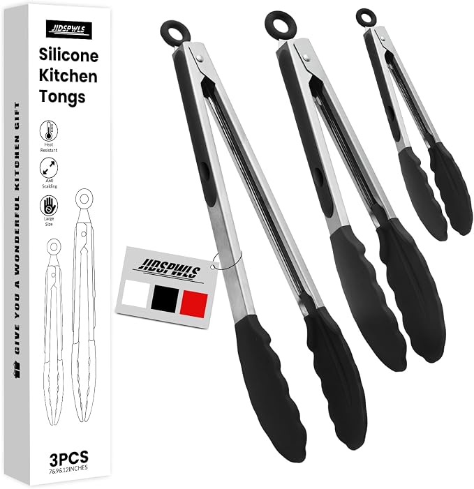 Premium Stainless Steel Heat Resistant Kitchen Tongs by JIDSPWLS-USStrore