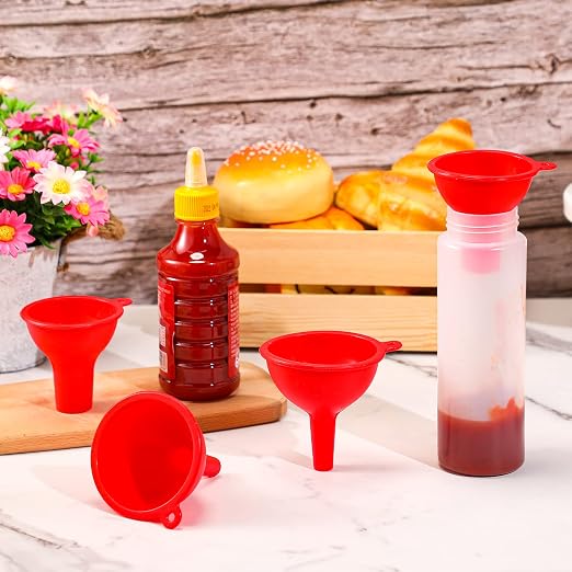 Silicone Funnels 4 Pieces Wide Mouth Funnel Small and Large Flexible Condiment - Image 4