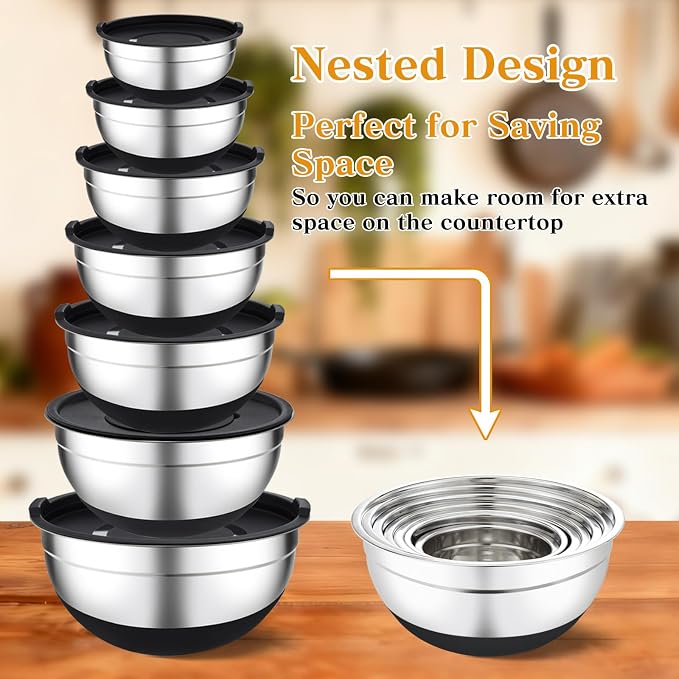 Unokit Mixing Bowls with Lids Set - Image 6
