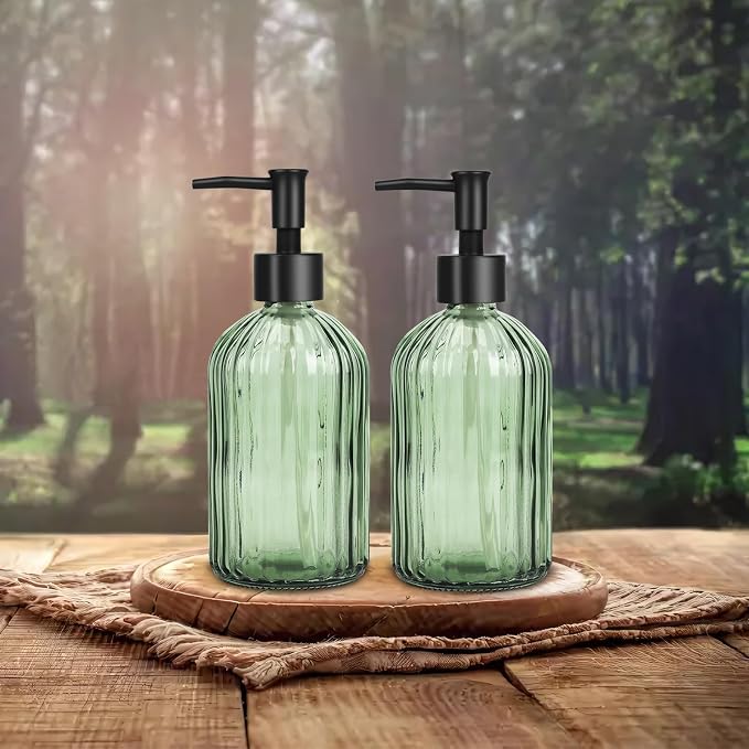 Glass Soap Dispenser with Plastic Pump, Hand Soap Dispenser - Image 4