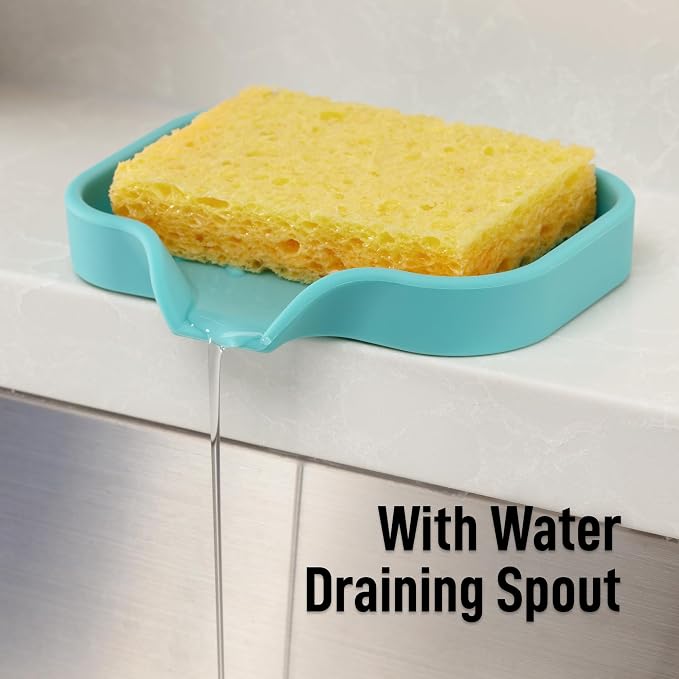 Zulay Kitchen Small Silicone Sponge Holder – Space-Saving Sink Organizer Tray - Image 8