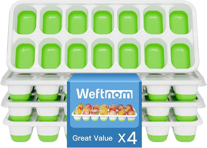 Ice Cube Tray, Ice Cube Trays for Freezer 4 Pack by WEFTNOM