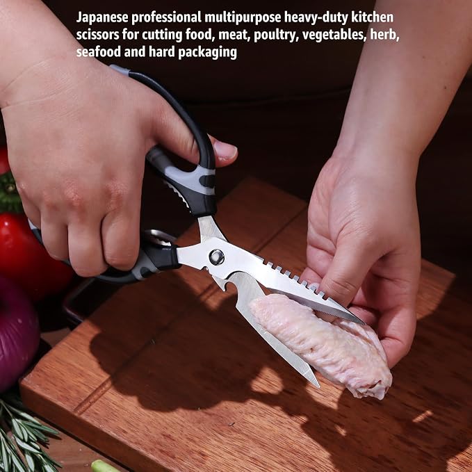 BoFuYuan Kitchen Scissors, 9-Inch Heavy Duty Multipurpose Food Cutting Shears - Image 3