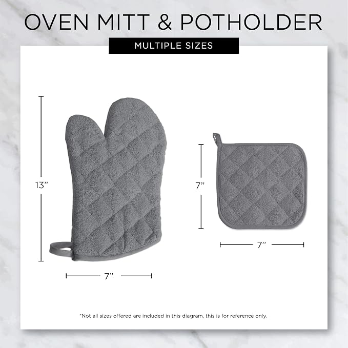 DII Basic Terry Collection Quilted 100% Cotton, Mineral Gray, 3 Piece - Image 8