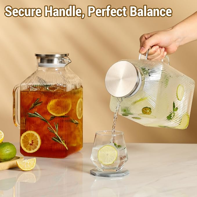 2 Pack 1 Gallon thickened Square Glass Pitcher - Image 5