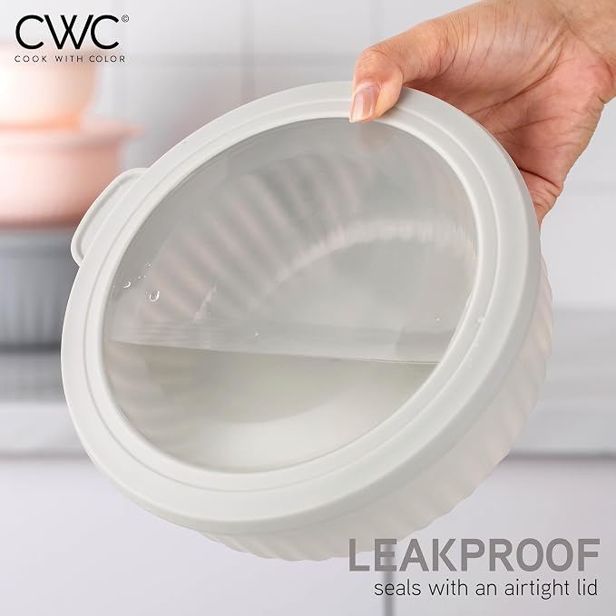 COOK WITH COLOR Prep Bowls with Lids- Wide and Deep Nesting Plastic Small - Image 6