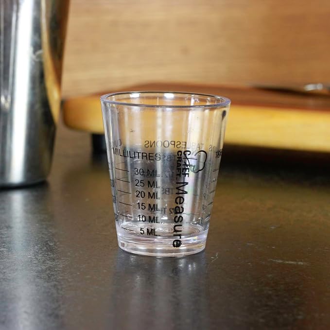 Chef Craft Classic Plastic Shot Glass Measurer, 1 ounce teaspoon/tablespoon - Image 3