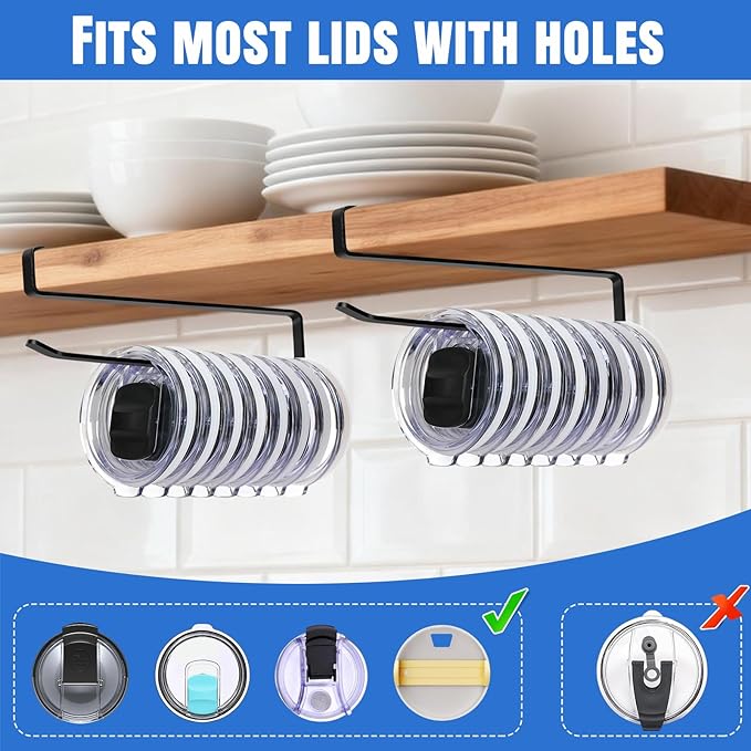 1 Pack Tumbler Lid Organizer, Versatile Cup & Water Bottle Lid Holder, Upgraded - Image 4