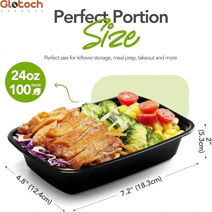 Meal Prep Containers 24oz-100 Pack Reusable Food Storage Containers - Image 3
