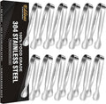 Eddeas Mini Tongs For Serving Food，Set fo 12 Small Tongs For Appetizers，Small by Eddeas