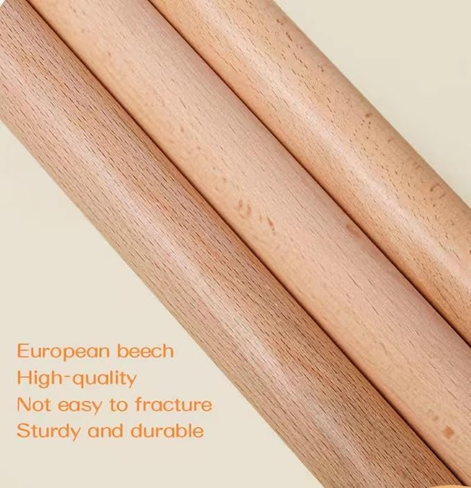 French Rolling Pin, 16 Inches Wooden Rolling Pin - Image 3