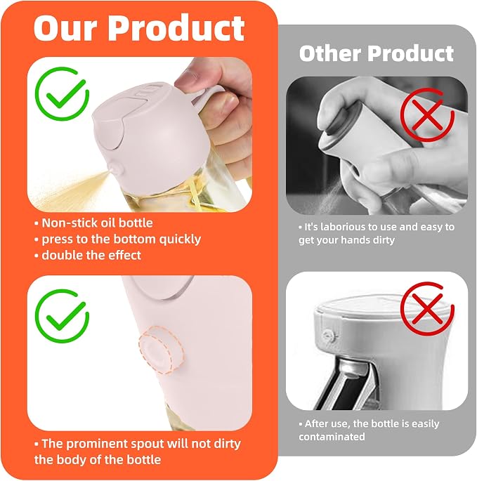 TrendPlain 16oz/470ml Glass Olive Oil Sprayer - Image 6