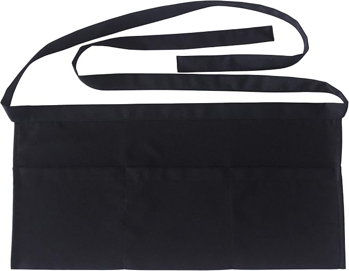 Resist water 3 big Pockets Waist Server Apron Kitchen Restaurant Unisex Half by SEW+UR+LIFE