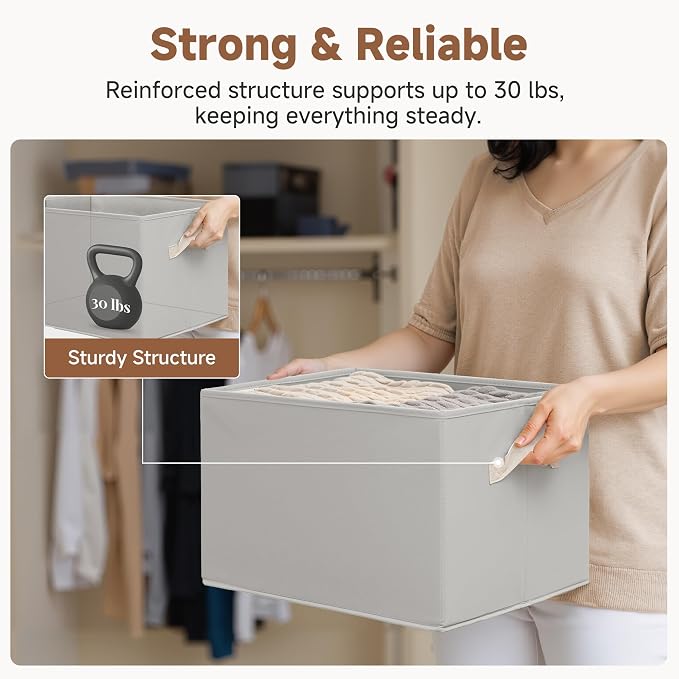 StorageWorks Storage Baskets for Shelves, Fabric Storage Bins, Closet - Image 7