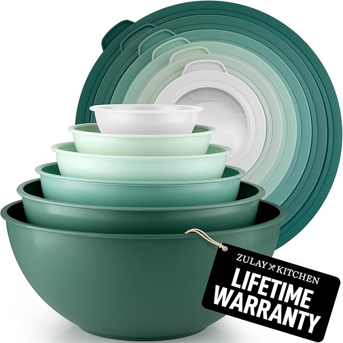 Zulay Kitchen 12 Piece Plastic Mixing Bowls by ZulayKitchen