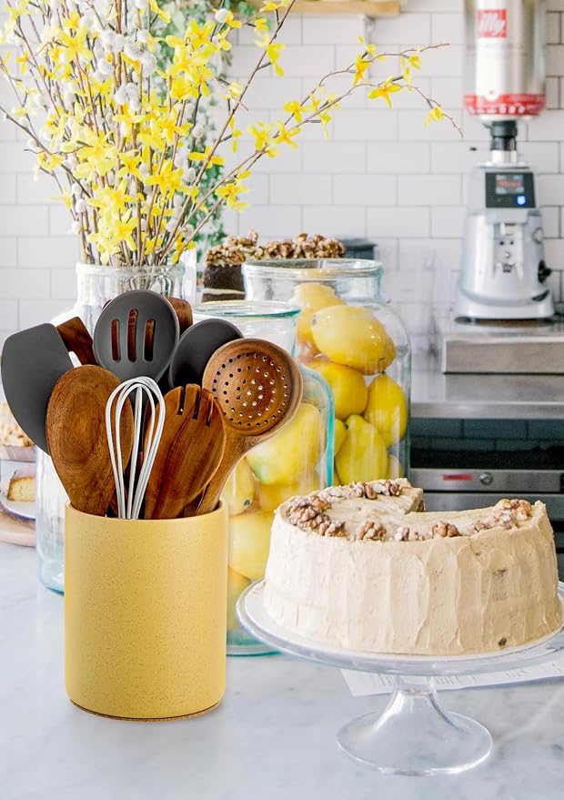 Nucookery Utensil Holder, 6.4" Ceramic Kitchen Utensil Holder - Image 6